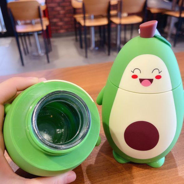 Cute Cartoon Avocado Glass - Double Layer Glass